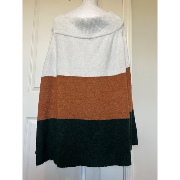 Andrée By Unit Color Block Sweater 3X Wide Neck Off the Shoulder Oversized Comfy - Picture 2 of 8